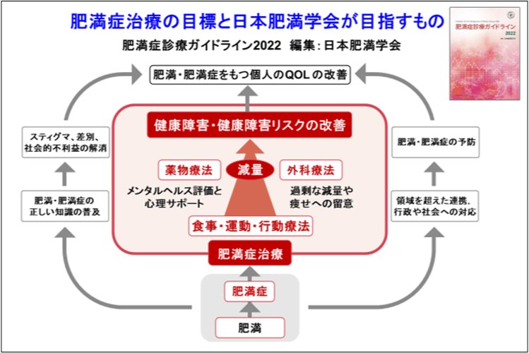 画像②:肥満症治療の目標と日本肥満学会が目指すもの